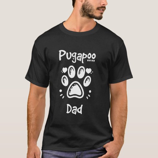 Pugapoo-Vater Pudel Pug Mischlingshund-Besitzer T-Shirt (Vorderseite)