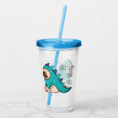 Pugasaurus ist "Fertig" Funny Mops Acryltrinkbecher (Rückseite)