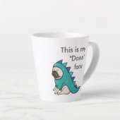 Pugasaurus ist "Fertig" Funny Mops Milchtasse (Rechte Ecke)