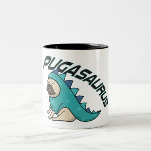Pugasaurus Mops Dog Zwei Toner Tasse