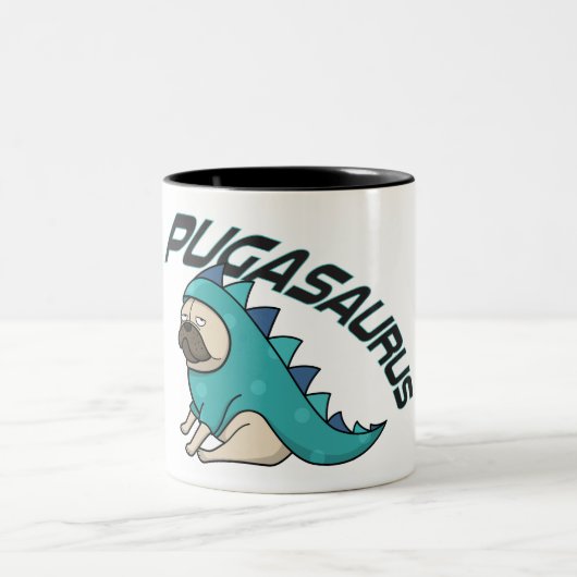 Pugasaurus Mops Dog Zwei Toner Tasse (Mittel)