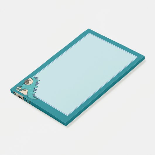 Pugasaurus wird "getan " post-it klebezettel (angewinkelt)