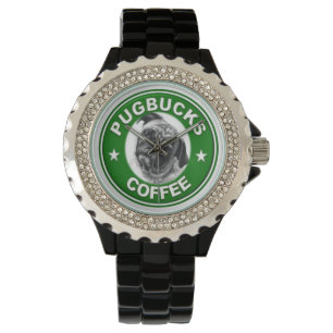 Pugbucks Kaffee-Uhr Armbanduhr