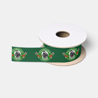 Pugbucks Kaffee-Weihnachtsband Satinband