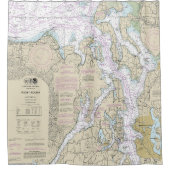 Puget Sound Nautical Chart 18440 Duschvorhang (Vorderseite)