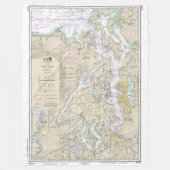 Puget Sound Nautical Chart 18440 Fleecedecke (Vorderseite)