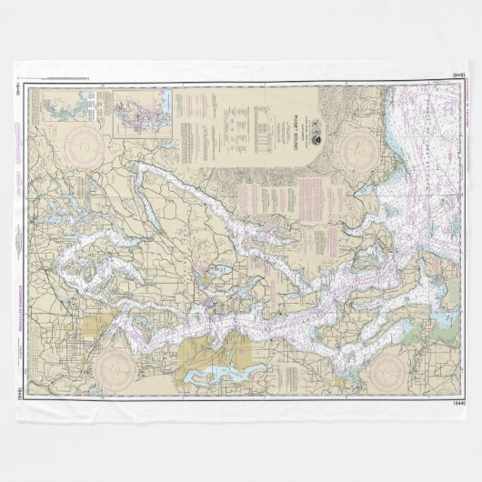 Puget Sound Nautical Chart 18440 Fleecedecke (Vorderseite (Horizontal))