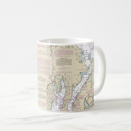 Puget Sound Nautical Chart 18440 Kaffeetasse (VorderseiteRechts)