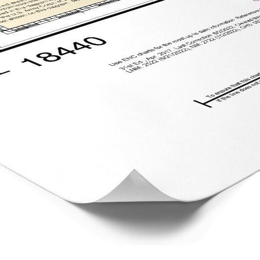 Puget Sound Nautical Chart 18440 Poster (Ecke)