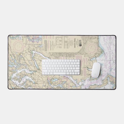 Puget Sound Nautical Chart 18440 Schreibtischunterlage (Tastatur & Maus)