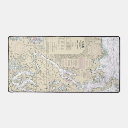 Puget Sound Nautical Chart 18440 Schreibtischunterlage (Vorderseite)