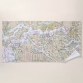 Puget Sound Nautical Chart 18440 Strandtuch (Vorderseite)