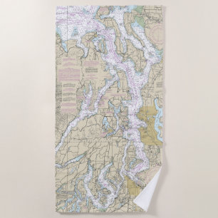 Puget Sound Nautical Chart 18440 Strandtuch