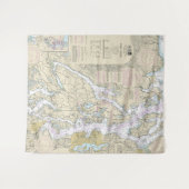 Puget Sound Nautical Chart 18440 Wandteppich (Vorderseite (Horizontal))