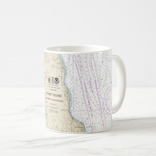 Puget Sound Oak Bay bis Shilshole Bay Kaffeetasse (VorderseiteRechts)