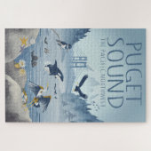 Puget Sound - Pacific Northwest Travel Art Puzzle (Horizontal)
