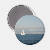 Puget Sound Sailboat and Mountain Range Magnet (Vorderseite/Rückseite)