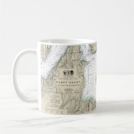 Puget Sound Seattle to Bremerton Nautic Chart Kaffeetasse