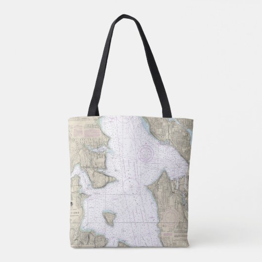 Puget Sound Seattle to Bremerton Nautic Chart Tasche (Rückseite)