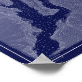 Puget Sound Seattle WA Karte Schöne Karte Blaue Ku Poster (Ecke)