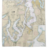 Puget Sound Southern Part Nautical Chart 18448 Duschvorhang (Vorderseite)