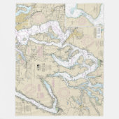 Puget Sound Southern Part Nautical Chart 18448 Fleecedecke (Vorderseite)