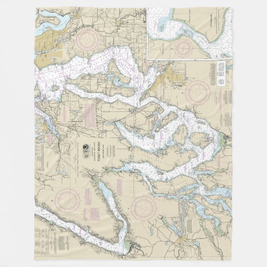 Puget Sound Southern Part Nautical Chart 18448 Fleecedecke (Vorderseite)