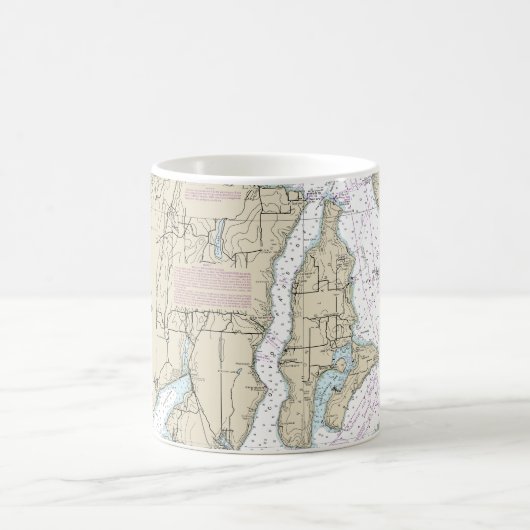 Puget Sound Southern Part Nautical Chart 18448 Kaffeetasse (Mittel)