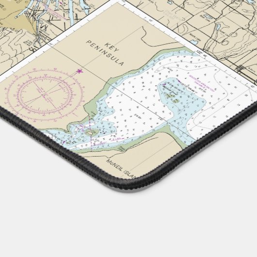 Puget Sound Southern Part Nautical Chart 18448 Schreibtischunterlage (Ecke)