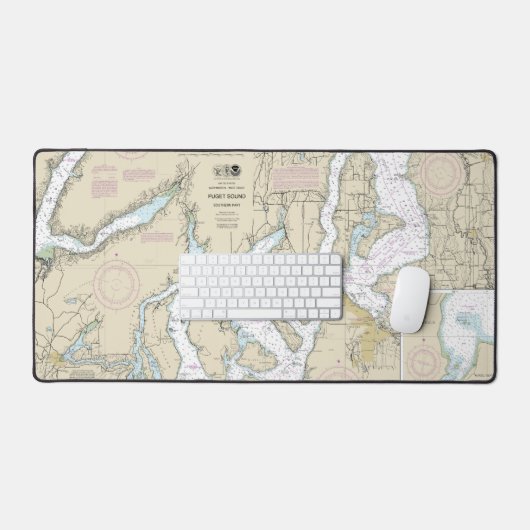 Puget Sound Southern Part Nautical Chart 18448 Schreibtischunterlage (Tastatur & Maus)