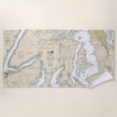 Puget Sound Southern Part Nautical Chart 18448 Strandtuch (Vorderseite)