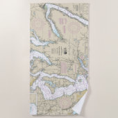 Puget Sound Southern Part Nautical Chart 18448 Strandtuch (Vorderseite)