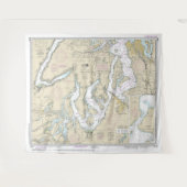 Puget Sound Southern Part Nautical Chart 18448 Wandteppich (Vorderseite (Horizontal))