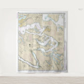 Puget Sound Southern Part Nautical Chart 18448 Wandteppich (Vorderseite)