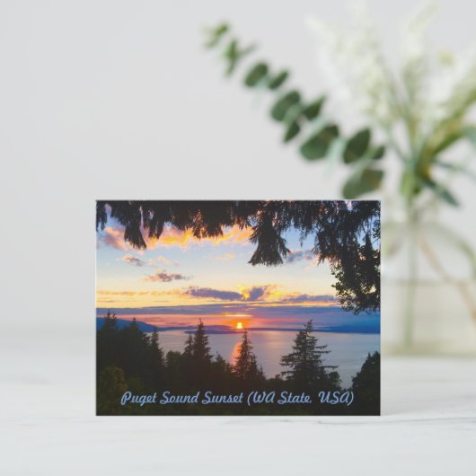 Puget Sound Sunset Postkarte (Stehend Vorderseite)