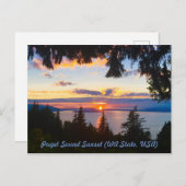 Puget Sound Sunset Postkarte (Vorne/Hinten)