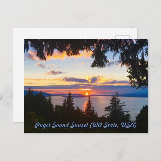 Puget Sound Sunset Postkarte (Vorne/Hinten)