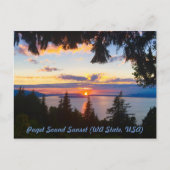 Puget Sound Sunset Postkarte (Vorderseite)