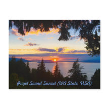 Puget Sound Sunset Postkarte