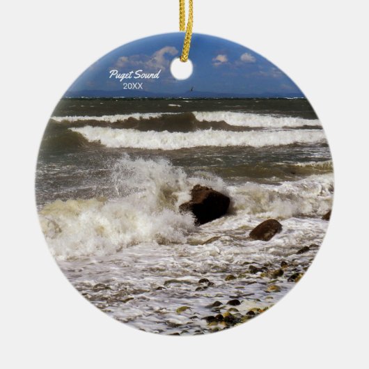 Puget Sound Washington Seascape Foto Keramik Ornament (Vorne)