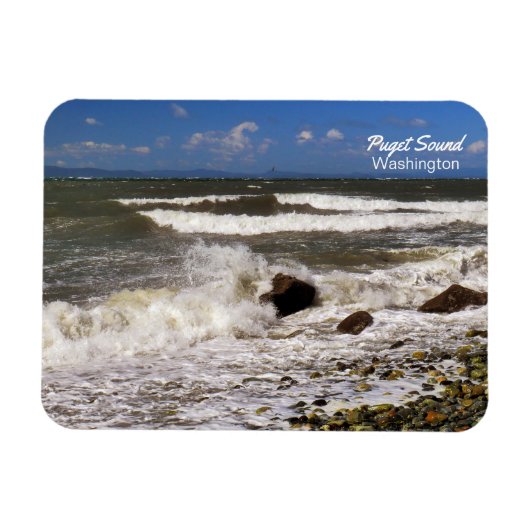 Puget Sound Washington Seascape Foto Magnet (Horizontal)