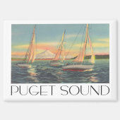 Puget Sound Washington Staat Vintage-Stil Magnet (Vorderseite)