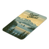 Puget Sound Washington Vintag Magnet (Linke Seite)