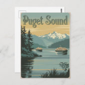 Puget Sound Washington Vintag Postkarte (Vorne/Hinten)