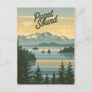 Puget Sound Washington Vintag Postkarte