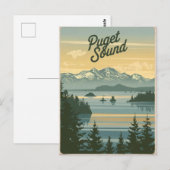 Puget Sound Washington Vintag Postkarte (Vorne/Hinten)