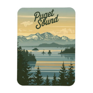 Puget Sound Washington Vintage Magnet