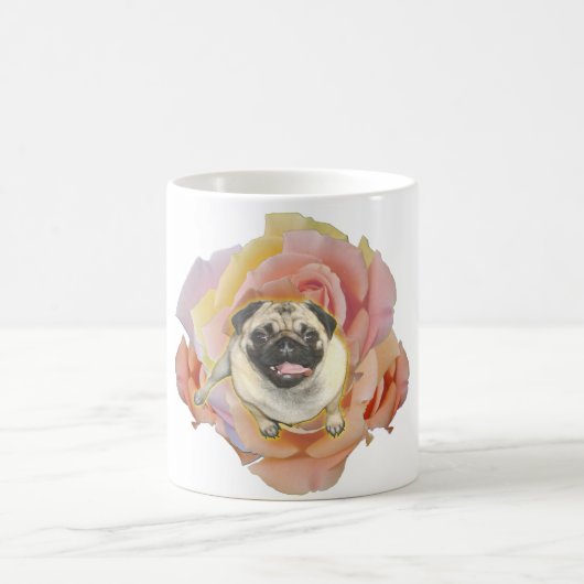 PugFlower Keramik-Kaffee-Tasse Kaffeetasse (Mittel)