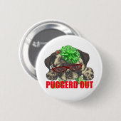 Puggerd heraus Mopswelpe Button (Vorne & Hinten)