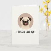 Puggin Love You Karte (Gelbe Blume)